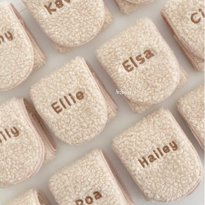 韓國訂製 軟綿綿繡名圍巾